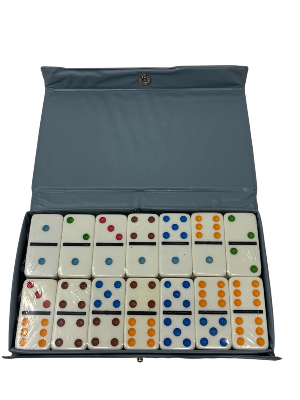 Vintage Cardinal Premier Ed. Double Six Jumbo Color Dot Dominoes 28 Pieces 1993